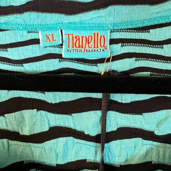 Tianello by Steve Barraza Stripe Knit Jersey Jacquard Ballet Tee Acapulco XL NEW - Picture 6 of 8